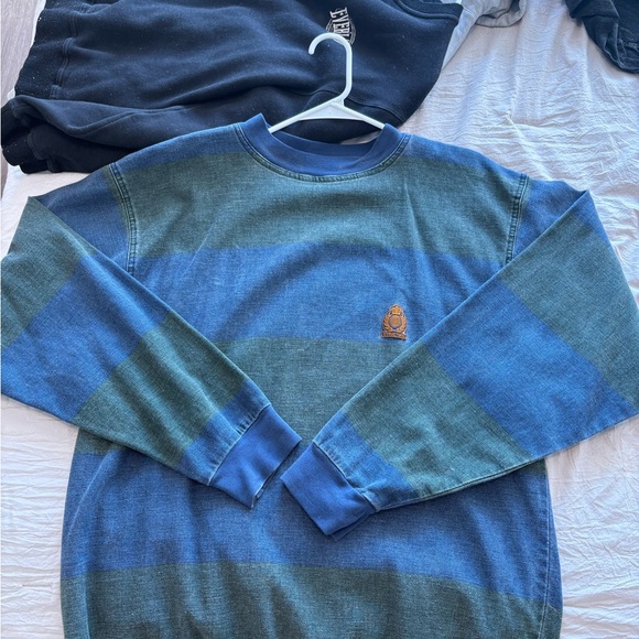 Men's Blue Striped Sweater - Picture 1 of 3